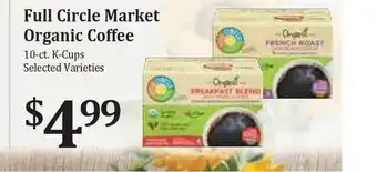 Rosauers Full Circle Market Organic Coffee offer