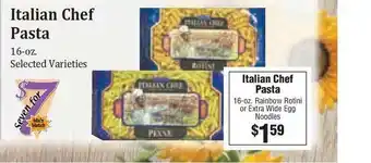 Rosauers Italian Chef Pasta Rainbow Rotini Or Extra Wide Egg Noodles offer