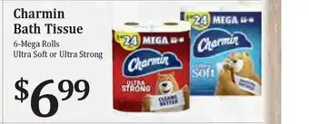 Rosauers Charmin Bath Tissue 6-Mega Rolls Ultra Soft Or Ultra Strong offer