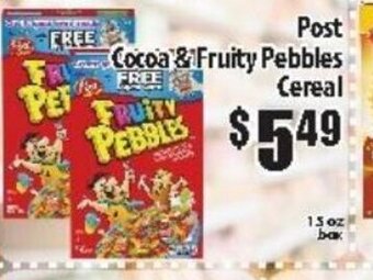 Fine Fare Post Cocoa & Fruity Pebbles Cereal offer