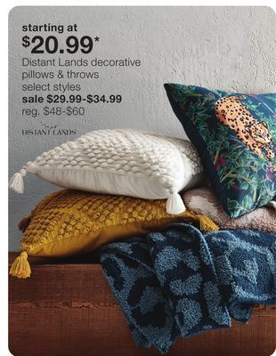 JC Penney Distant lands decorative pillows & throws offer
