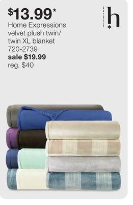 JC Penney Home expressions velvet plush twin/twin xl blanket offer