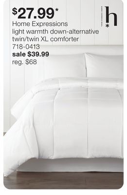 JC Penney Home expressions light warmth down-alternative twin/twin xl comforter offer