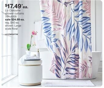 JC Penney Liz claiborne shower curtains offer