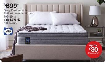 JC Penney Sealy posturepedic retford queen mattress offer