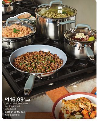 JC Penney 14-pc. stainless steel cookware set offer