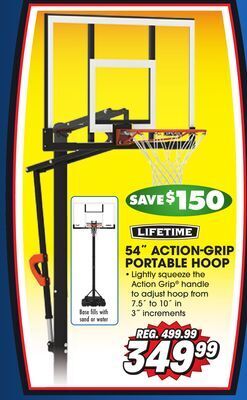Big 5 Lifetime 54 action grip portable hoop offer