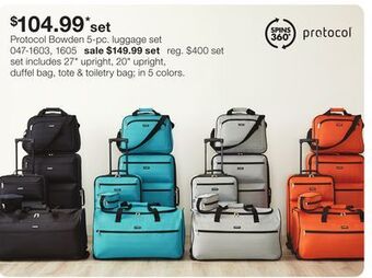 JC Penney Protocol bowden 5-pc. luggage set offer
