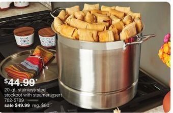 JC Penney 20-qt. stainless steel stockpot with steamer insert offer