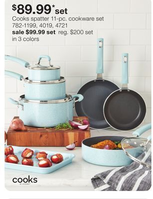 JC Penney Cooks spatter 11-pc. cookware set offer