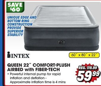 Big 5 Intex queen 22 comfort-plush airbed with fiber-tech offer