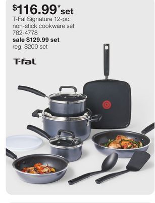 JC Penney T-fal signature 12-pc. non-stick cookware set offer