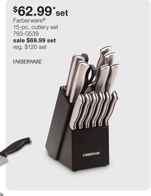 JC Penney Farberware 15-pc. cutlery set offer