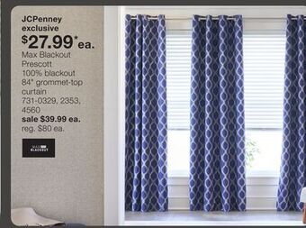 JC Penney Max blackout prescott 100% blackout 84 grommet-top curtain offer