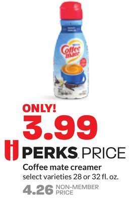 Hy-Vee Coffee mate creamer offer