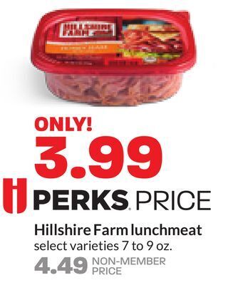 Hy-Vee Hillshire farm lunchmeat offer