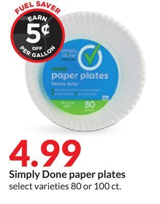 Hy-Vee Simply done paper plates offer