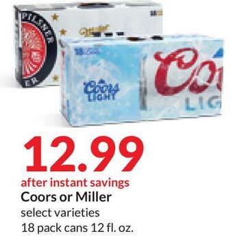Hy-Vee Coors or miller offer