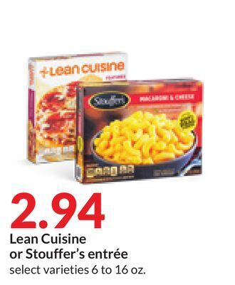 Hy-Vee Lean cuisine or stouffer's entrée offer