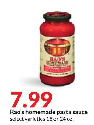 Hy-Vee Rao's homemade pasta sauce offer
