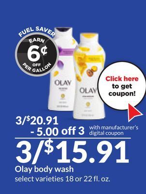 Hy-Vee Olay body wash offer