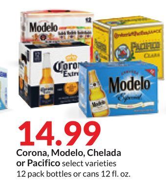 Hy-Vee Corona, modelo, chelada or pacifico offer