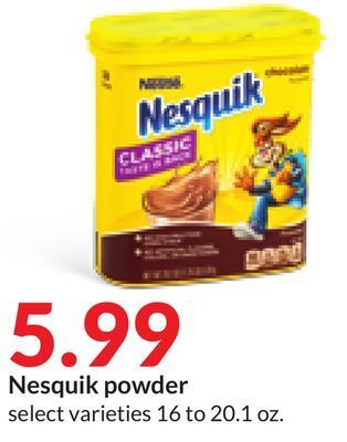 Hy-Vee Nesquik powder offer