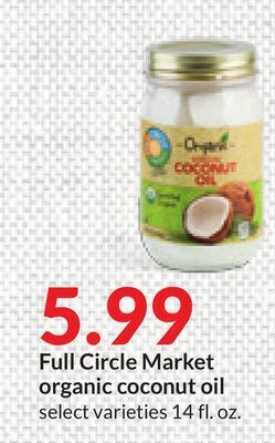 Hy-Vee Full circle market organic coconut oil offer