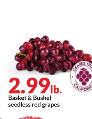 Hy-Vee Basket & bushel seedless red grapes offer