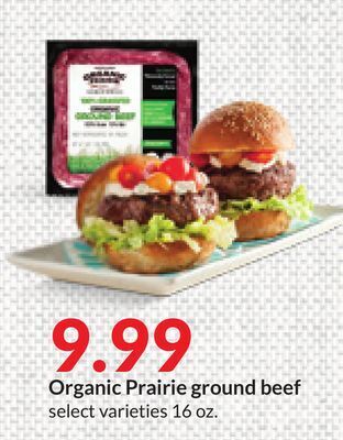 Hy-Vee Organic prairie ground beef offer