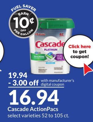 Hy-Vee Cascade actionpacs offer