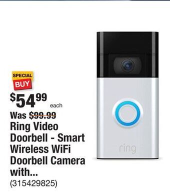 The Home Depot Ring video doorbell - smart wireless wifi doorbell camera with built-in battery, 2-way talk, night vision, satin nickel offer