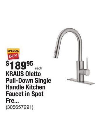 The Home Depot Kraus oletto pull-down single handle kitchen faucet in spot free stainless steel offer