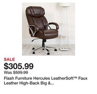 Office Depot Flash furniture hercules leathersoft faux leather high-back big & tall ergonomic office chair, brown/gray offer