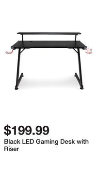 Big Lots Black led gaming desk with riser offer