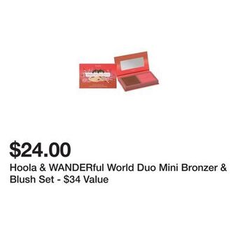 Belk Hoola & wanderful world duo mini bronzer & blush set - $34 value offer