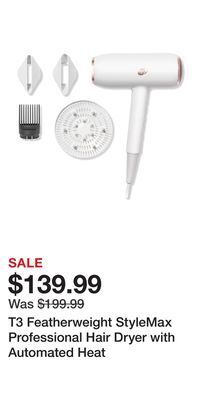 Ulta Beauty T3 featherweight stylemax professional hair dryer with automated heat offer