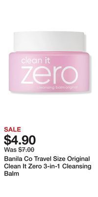 Ulta Beauty Banila co travel size original clean it zero 3-in-1 cleansing balm offer