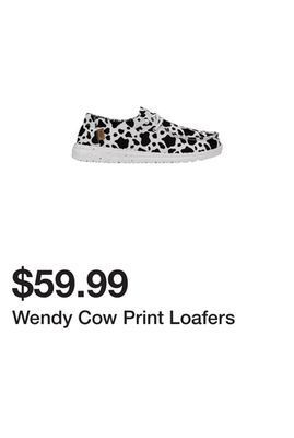 Belk Wendy cow print loafers offer