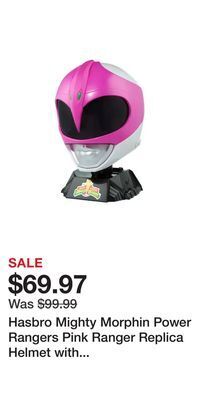 Game Stop Hasbro mighty morphin power rangers pink ranger replica helmet with display stand gamestop exclusive offer