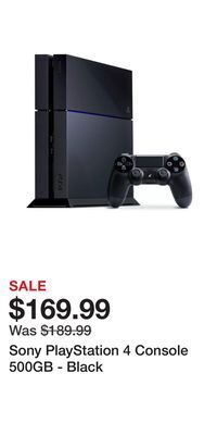 Game Stop Sony playstation 4 console 500gb - black offer