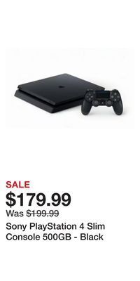 Game Stop Sony playstation 4 slim console 500gb - black offer
