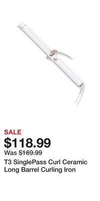 Ulta Beauty T3 singlepass curl ceramic long barrel curling iron offer