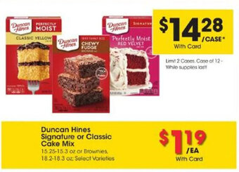 Smith's Duncan Hines Signature or Classic Cake Mix offer