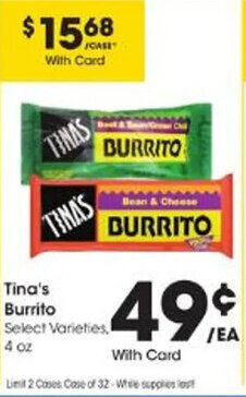 Smith's Tina's Burrito offer