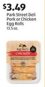 Aldi Park Street Deli Pork or Chicken Egg Rolls offer