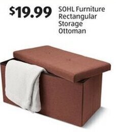 Aldi SOHL Furniture Rectangular Storage Ottoman offer