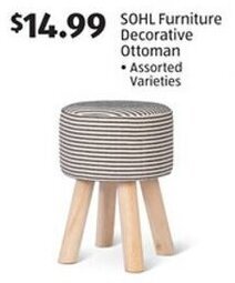 Aldi SOHL Furniture Decorative Ottoman offer