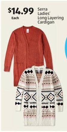 Aldi Serra Ladies' Long Layering Cardigan offer