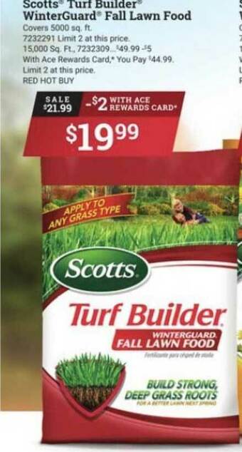 Ace Hardware Scotts® Turf Builder® WinterGuard® Fall Lawn Food offer